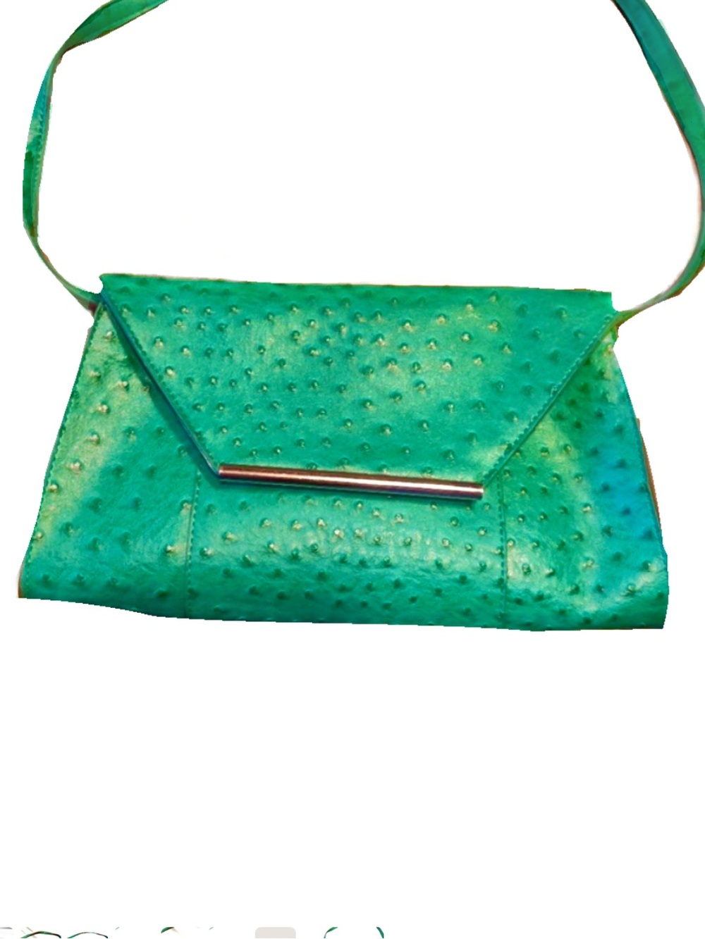 Merona Green Faux Ostrich Crossbody/ Shoulder Purse